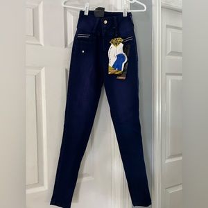 Dark blue long skinny jeans